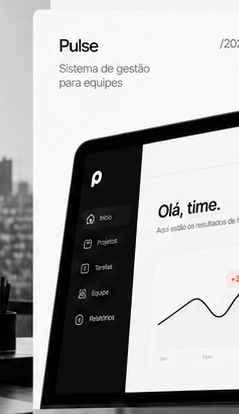 Interface do sistema de gestão no estudo visual Pulse